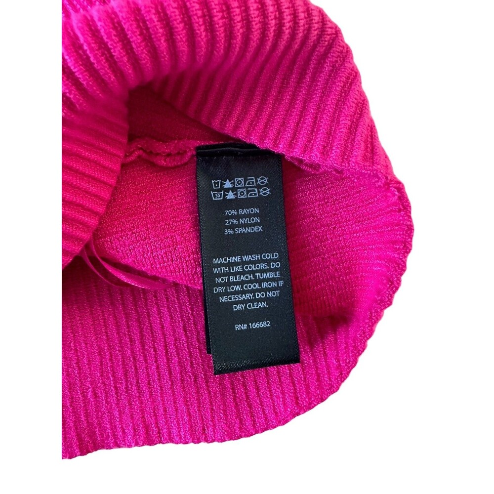 House of Harlow 1960 Woman's Luxe Essentials  Ribbed Cropped Top Size L Fuchsia - Picture 5 of 7